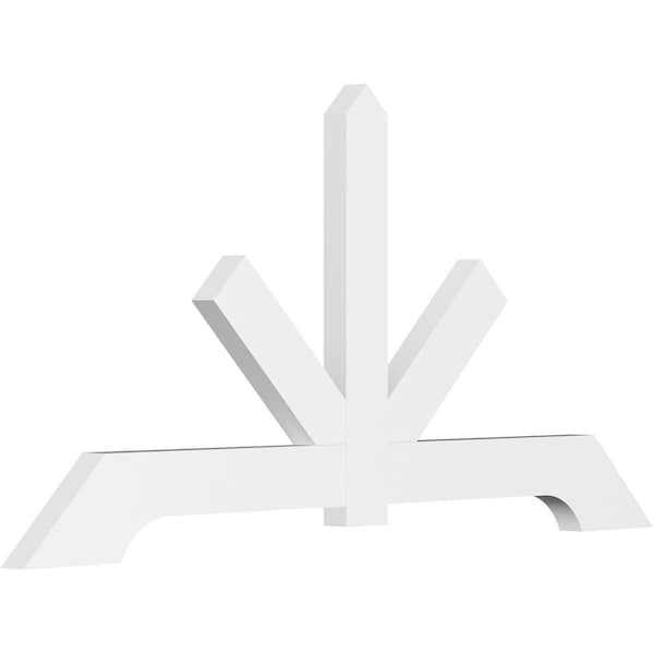 Ekena Millwork Vanguard Architectural Grade PVC Gable Bracket, 60"W x 30"H x 2"D x 4"F, 12/12 Pitch GBP060X30X0204VAN00 - main